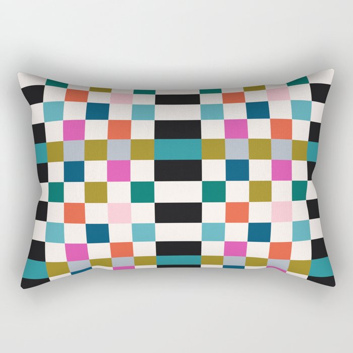 Colorful Checkerboard Rectangular Pillow Gallery Image 1