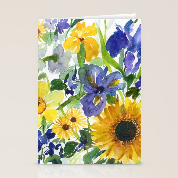 daffodil, iris and sunflower Stationery Card Gallery Image 2
