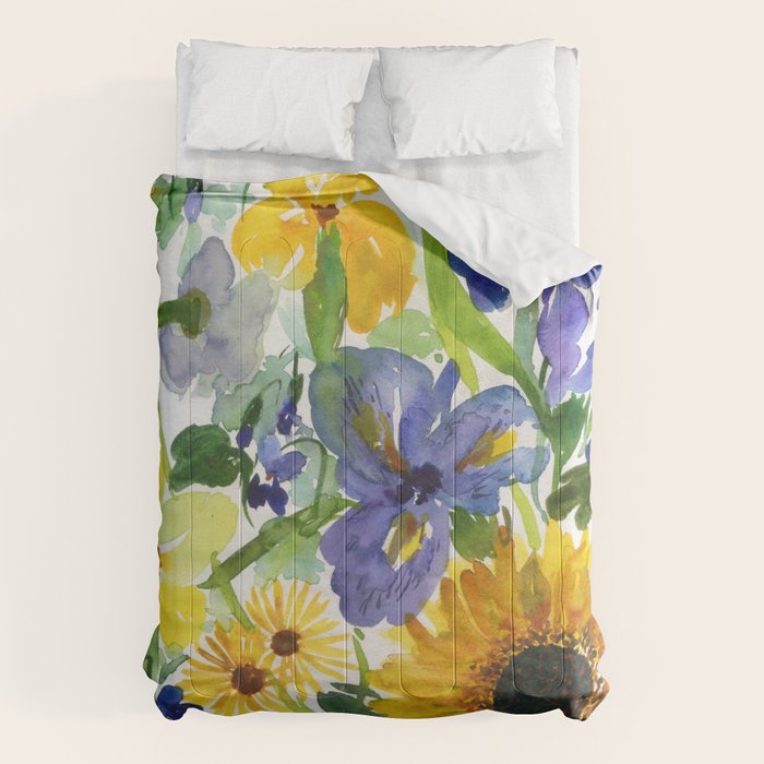 daffodil, iris and sunflower Comforter Gallery Image 6