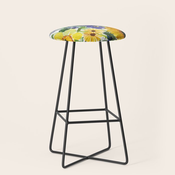 daffodil, iris and sunflower Stool Gallery Image 1