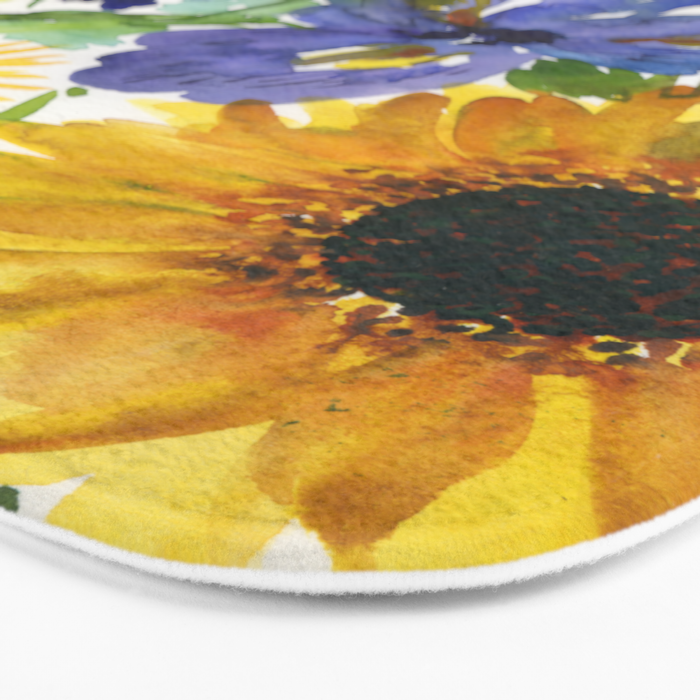 daffodil, iris and sunflower Bath Mat Gallery Image 3