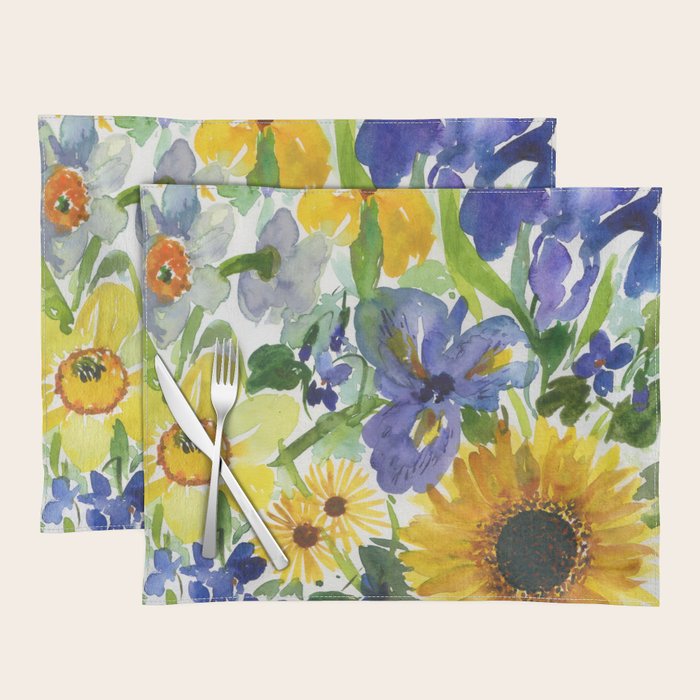 daffodil, iris and sunflower Placemat Gallery Image 1