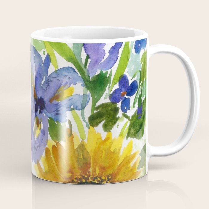 daffodil, iris and sunflower Coffee Mug Gallery Image 1