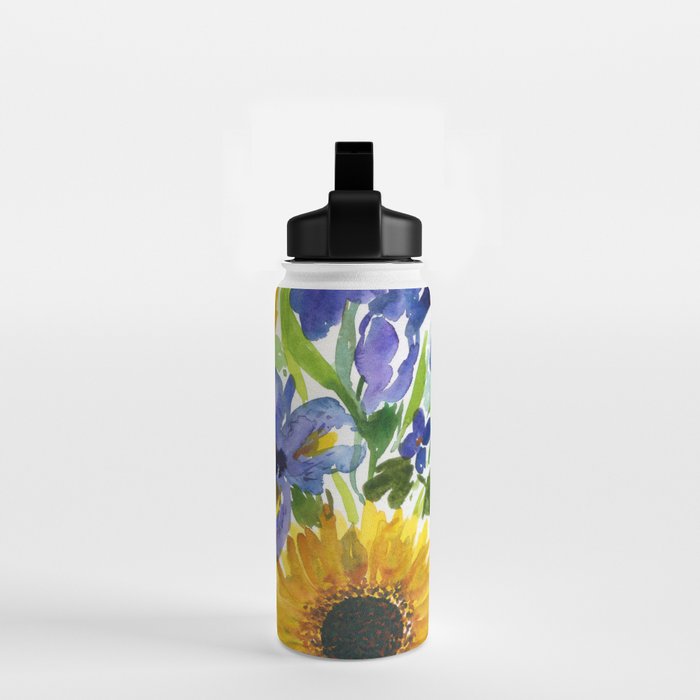 daffodil, iris and sunflower Water Bottle Gallery Image 2