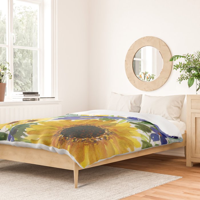 daffodil, iris and sunflower Duvet Cover Gallery Image 2