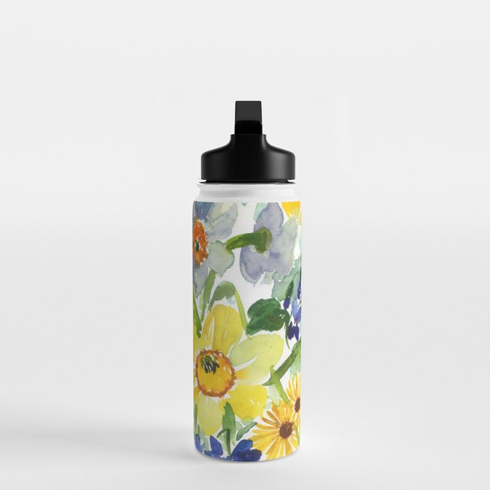 daffodil, iris and sunflower Water Bottle Gallery Image 3