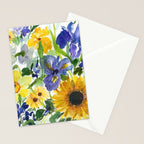 daffodil, iris and sunflower Stationery Card Gallery Image 2
