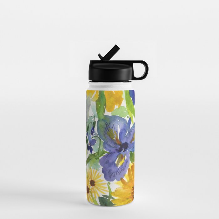 daffodil, iris and sunflower Water Bottle Gallery Image 1