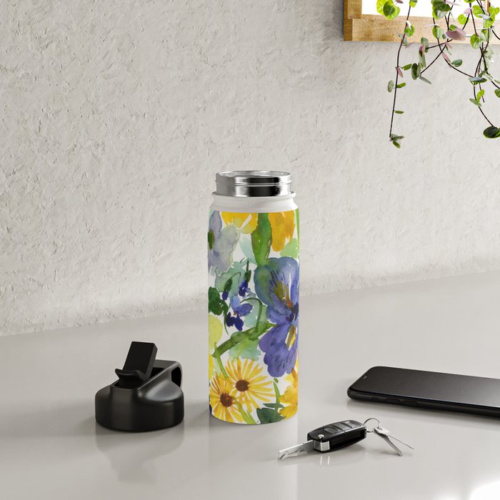 daffodil, iris and sunflower Water Bottle Gallery Image 4