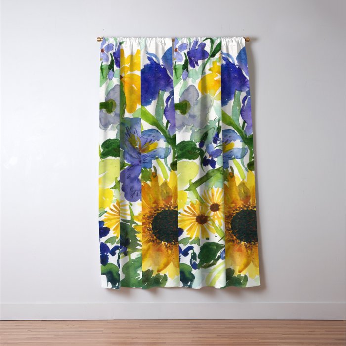 daffodil, iris and sunflower Window Curtain Gallery Image 3