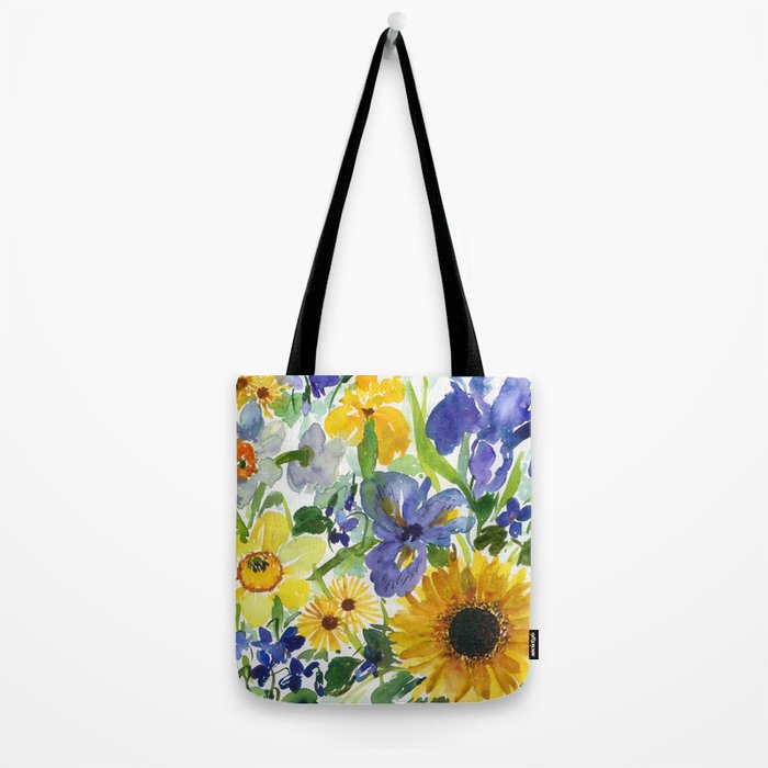 daffodil, iris and sunflower Tote Bag Gallery Image 2