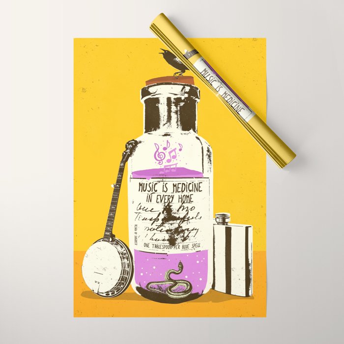 MUSIC IS MEDICINE Wrapping Paper Gallery Image 1