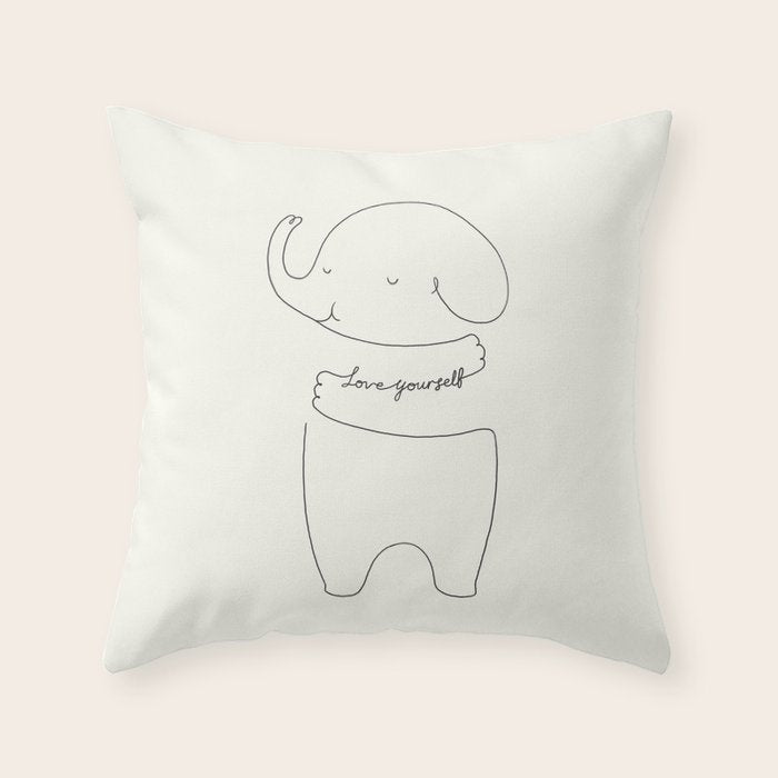 Love Yourself Ele Throw Pillow Gallery Image 6