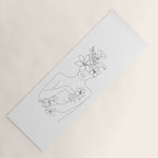 Minimal Line Art Woman with Flowers IV Yoga Mat Gallery Image 1