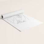 Minimal Line Art Woman with Flowers IV Yoga Mat Gallery Image 2