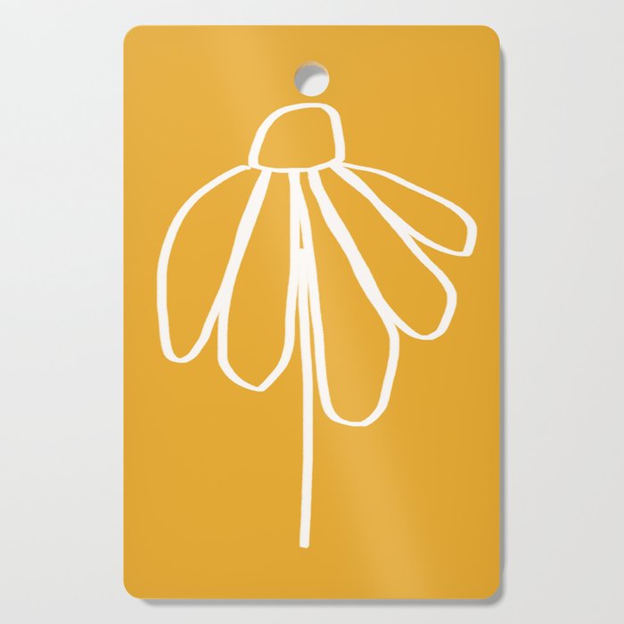 Minimal Flora - daisy yellow Cutting Board Gallery Image 1