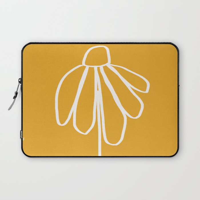 Minimal Flora - daisy yellow Laptop Sleeve Gallery Image 1