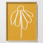 Minimal Flora - daisy yellow Serving Tray Gallery Image 1