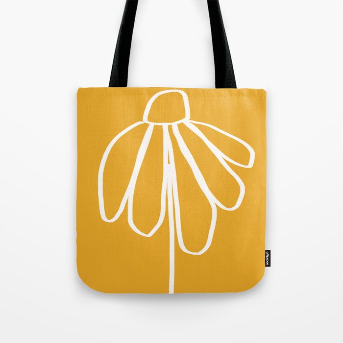 Minimal Flora - daisy yellow Tote Bag Gallery Image 1