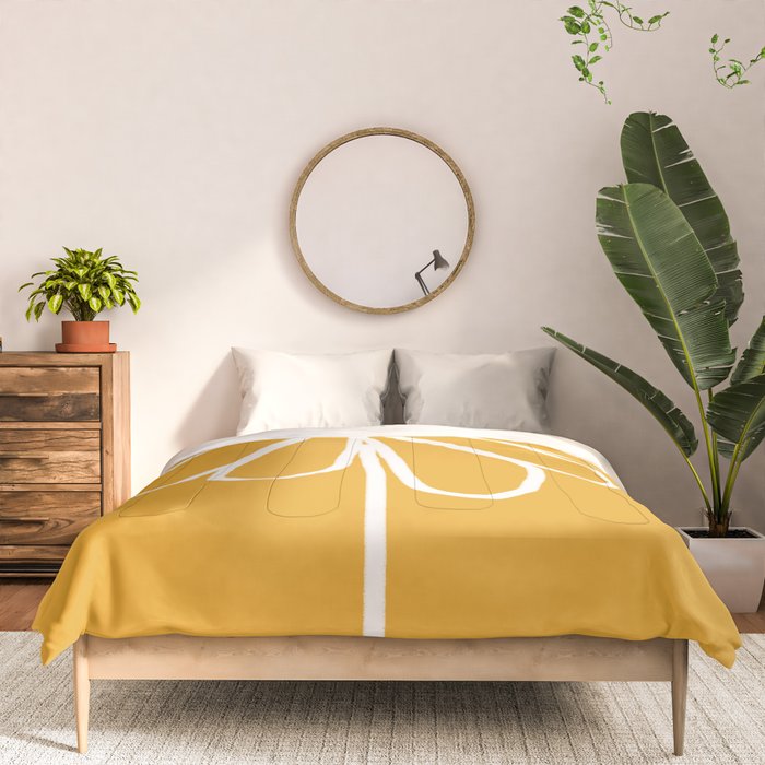 Minimal Flora - daisy yellow Comforter Gallery Image 3