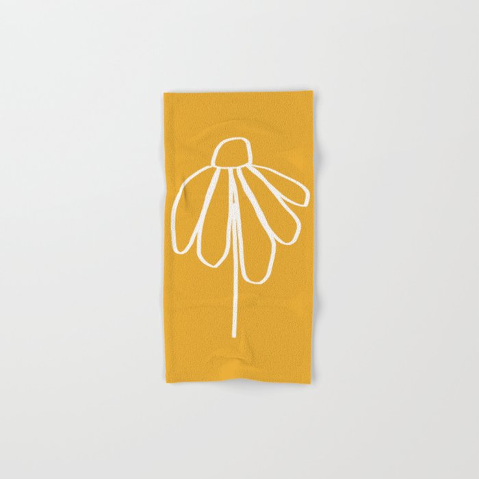 Minimal Flora - daisy yellow Bath Towel Gallery Image 1