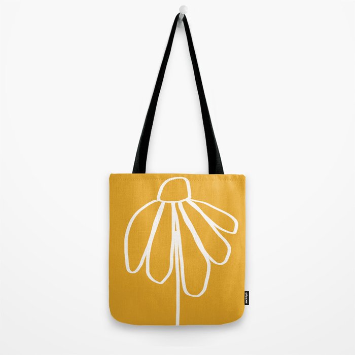 Minimal Flora - daisy yellow Tote Bag Gallery Image 2