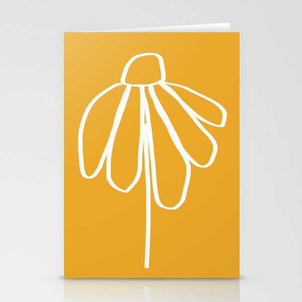 Minimal Flora - daisy yellow Stationery Card Gallery Image 2