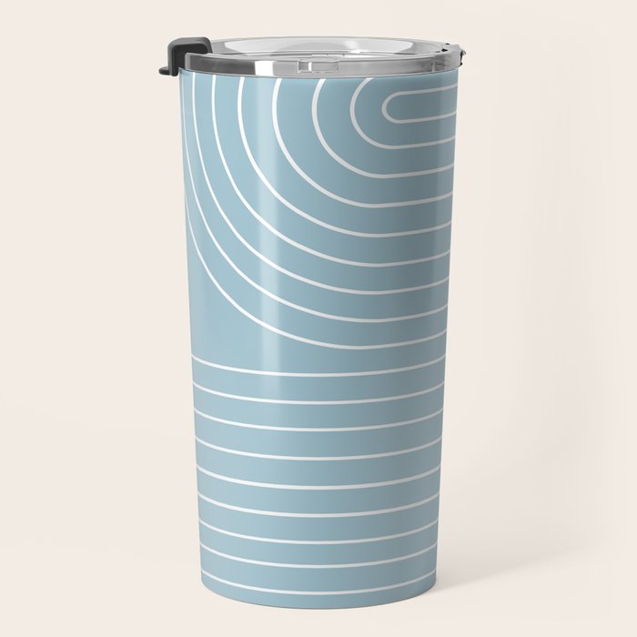 Minimal Line Curvature XCVII Sky Blue Travel Mug Gallery Image 3
