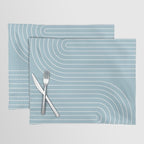 Minimal Line Curvature XCVII Sky Blue Placemat Gallery Image 1