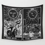 The Sun and Moon Tarot Cards | Obsidian & Pearl Wall Tapestry Gallery Image 4