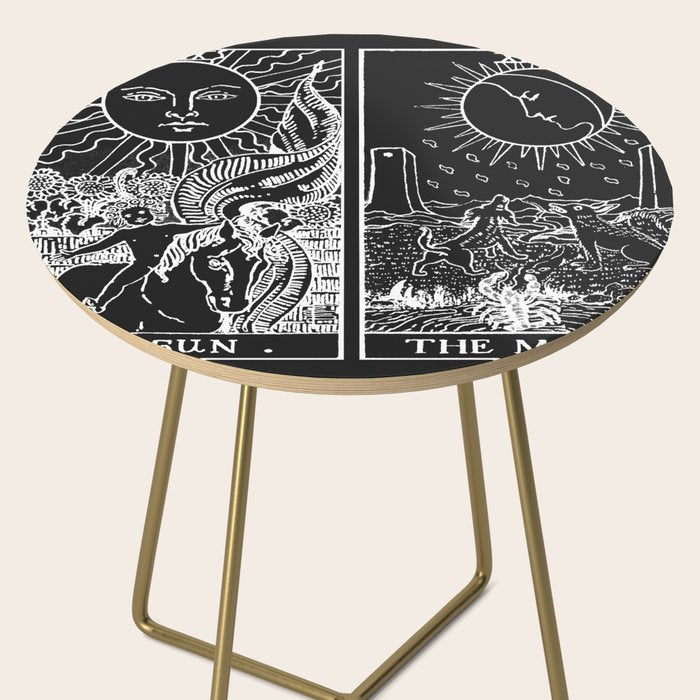 The Sun and Moon Tarot Cards | Obsidian & Pearl Side Table Gallery Image 2