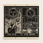 The Sun and Moon Tarot Cards | Obsidian & Pearl Wood Wall Art Gallery Image 1