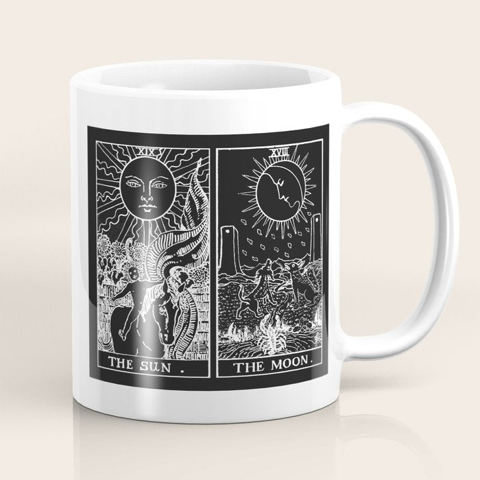 The Sun and Moon Tarot Cards | Obsidian & Pearl Coffee Mug Gallery Image 1