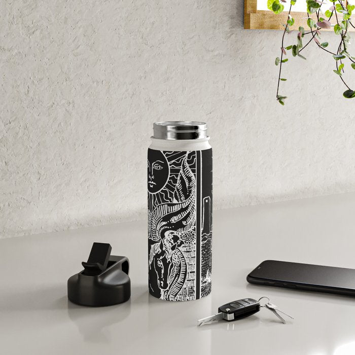 The Sun and Moon Tarot Cards | Obsidian & Pearl Water Bottle Gallery Image 4