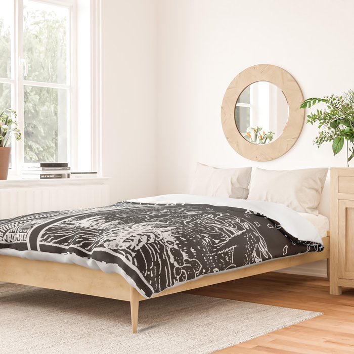 The Sun and Moon Tarot Cards | Obsidian & Pearl Duvet Cover Gallery Image 2