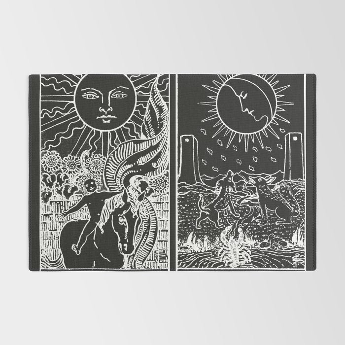 The Sun and Moon Tarot Cards | Obsidian & Pearl Rug Gallery Image 2