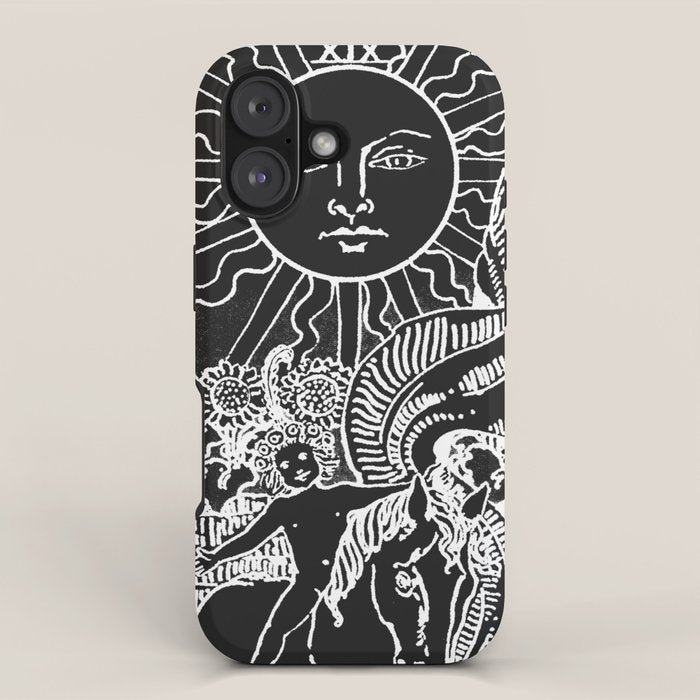 The Sun and Moon Tarot Cards | Obsidian & Pearl iPhone Case Gallery Image 1
