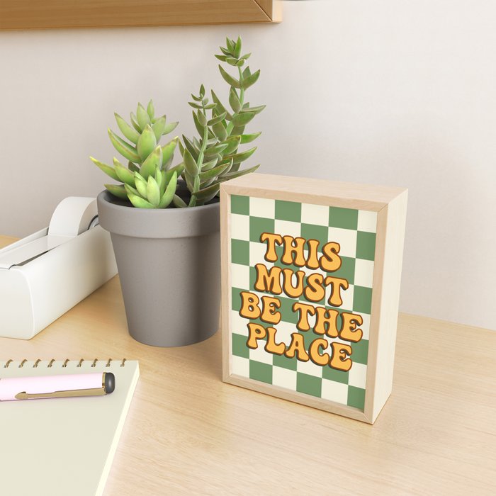 This Must Be The Place (Green Checkerboard) Mini Art Print Gallery Image 2