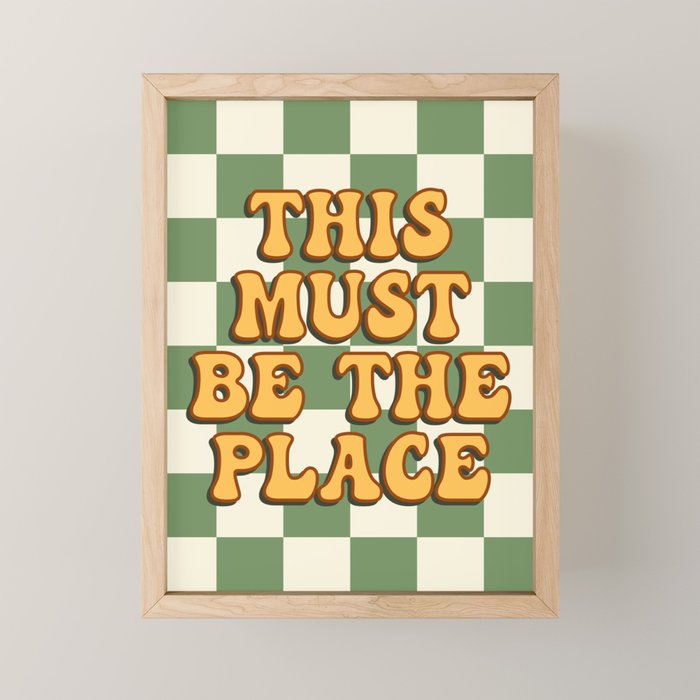 This Must Be The Place (Green Checkerboard) Mini Art Print Gallery Image 1