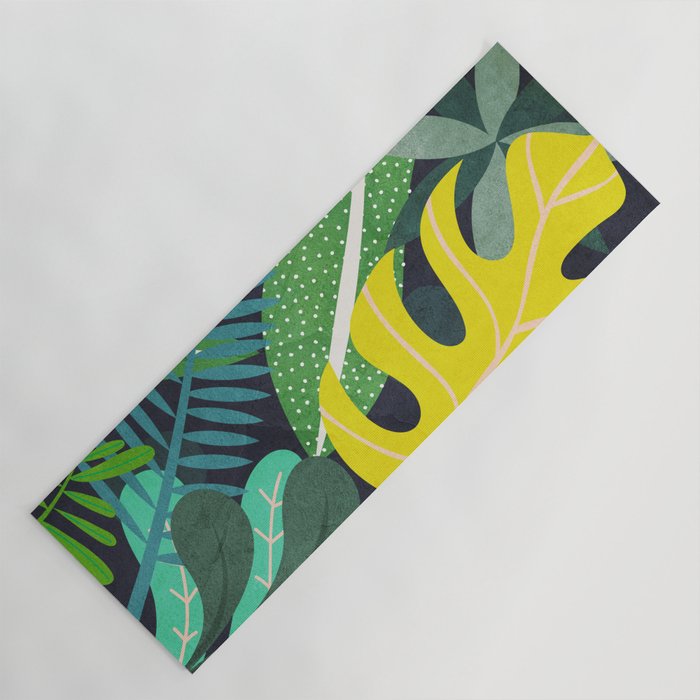 Tropical Jungle Leaves Yoga Mat Gallery Image 1