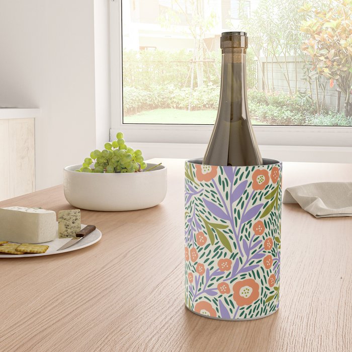 Botanical Garden - Peach, Lilac and Olive Green Wine Chiller Gallery Image 4