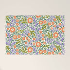 Botanical Garden - Peach, Lilac and Olive Green Welcome Mat Gallery Image 1