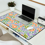 Botanical Garden - Peach, Lilac and Olive Green Desk Mat Gallery Image 2