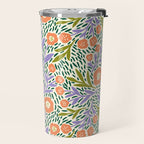 Botanical Garden - Peach, Lilac and Olive Green Travel Mug Gallery Image 2
