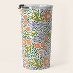 Botanical Garden - Peach, Lilac and Olive Green Travel Mug Gallery Image 3