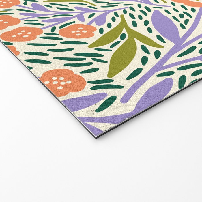 Botanical Garden - Peach, Lilac and Olive Green Welcome Mat Gallery Image 2