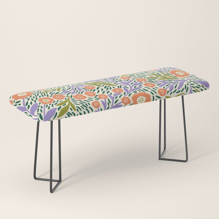 Botanical Garden - Peach, Lilac and Olive Green Bench Gallery Image 1