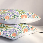 Botanical Garden - Peach, Lilac and Olive Green Pillow Sham Gallery Image 3