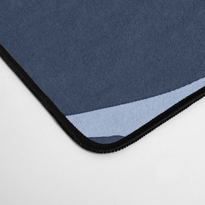 Large Dark Blue Retro Flowers Baby Blue Background #decor #society6 #buyart Desk Mat Gallery Image 4