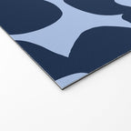 Large Dark Blue Retro Flowers Baby Blue Background #decor #society6 #buyart Welcome Mat Gallery Image 2